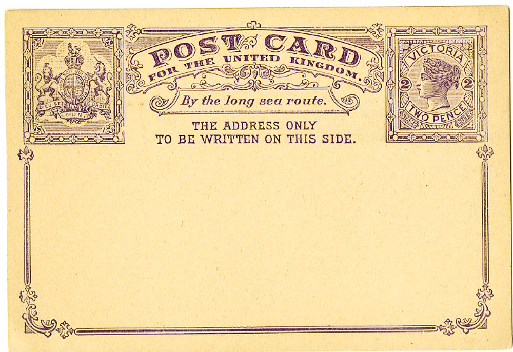 Victoria Rare Early Postcard From 1860. Perfect Condition eBay