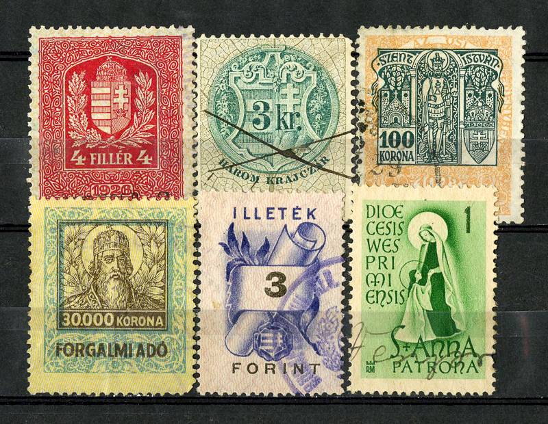 Hungary Stamps 1936 Revenues VF USED 6 Values | EBay