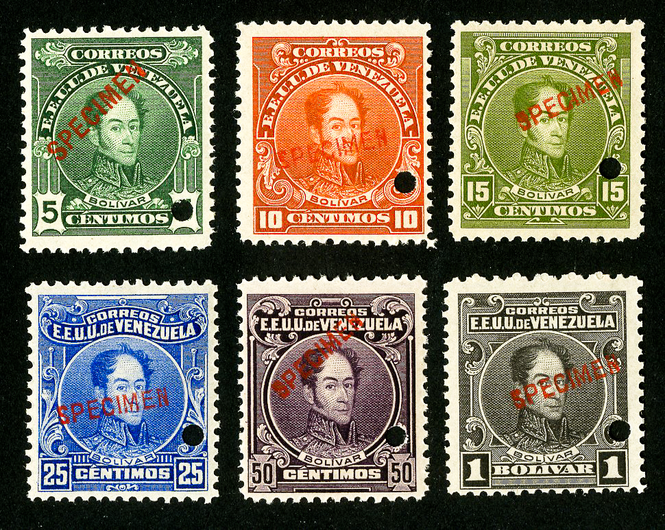 Venezuela Stamps VF OG NH 1920 Set of 6 Specimen Overprints eBay